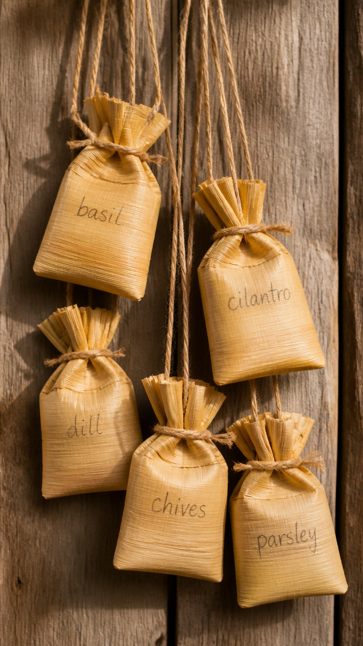 Hanging Husk Seed Pouches