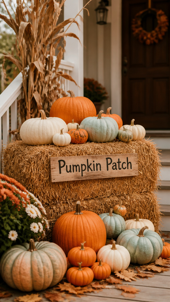 Hay Bale Pumpkin Patch Display