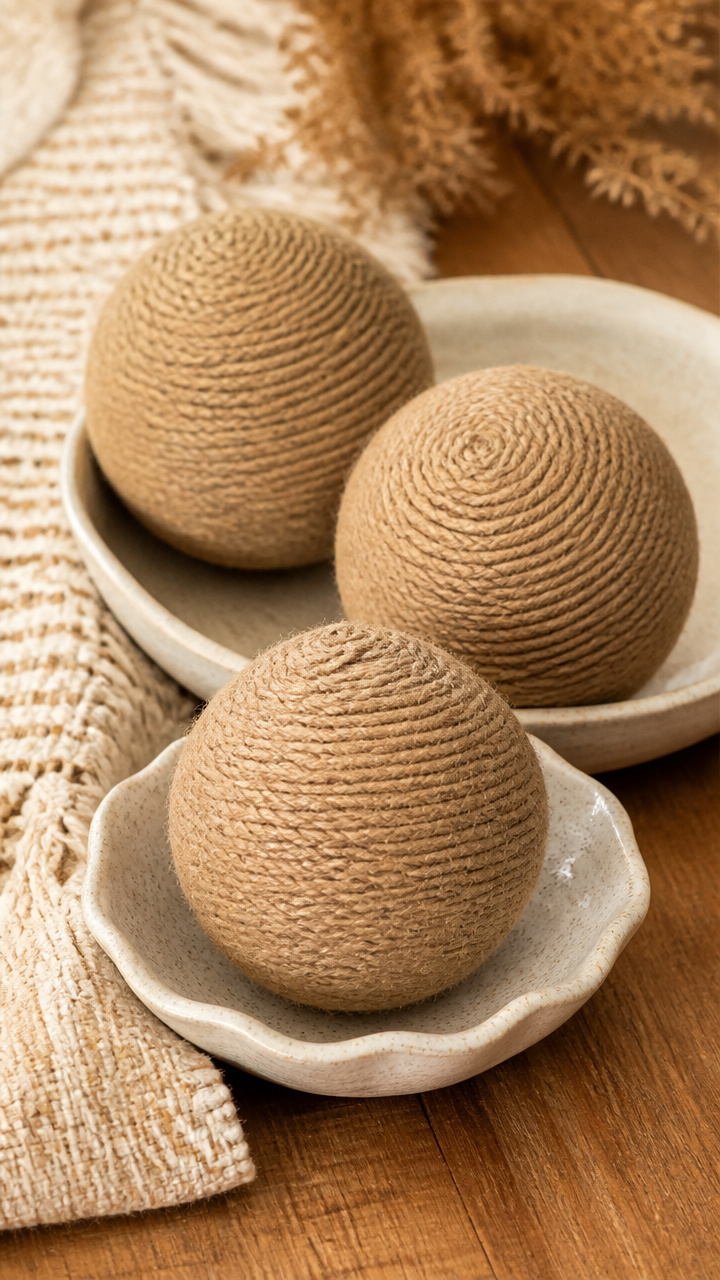 Hemp Cord Wrapped Spheres