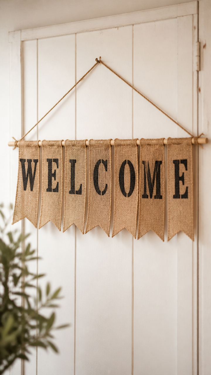 Hessian Welcome Banner