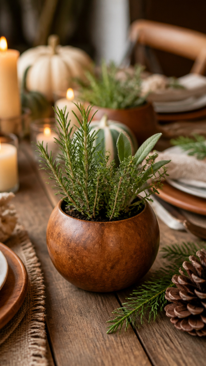 Hollowed Gourds as Mini Planters for Herbs