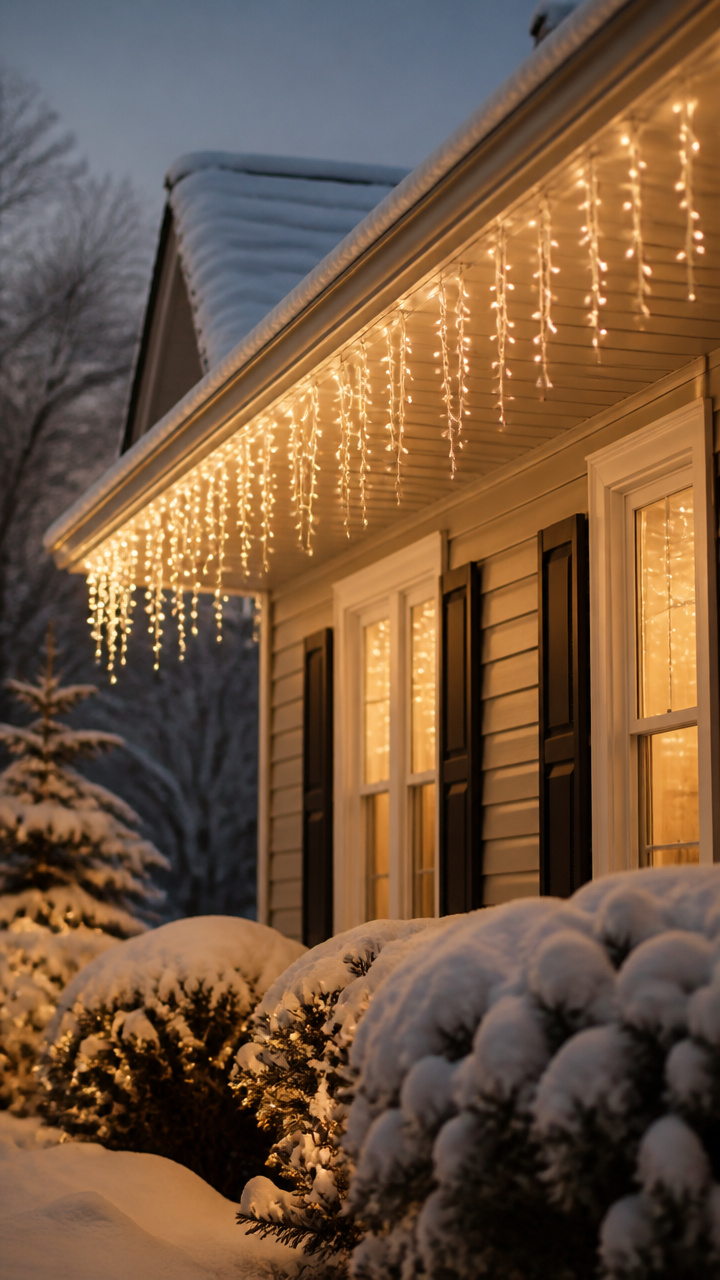 Icicle Lights Along Rooflines