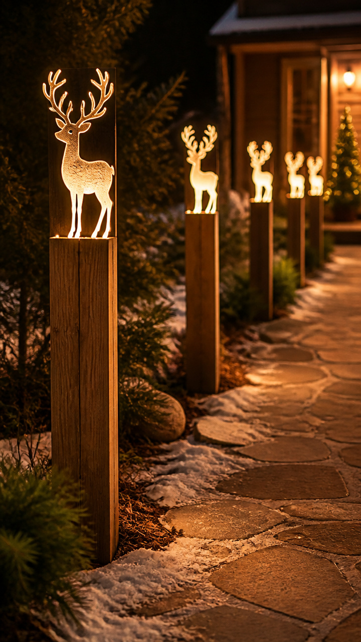 Illuminated Pathway Deer Posts