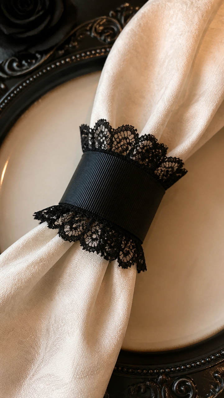 Lace-Trimmed Napkin Rings