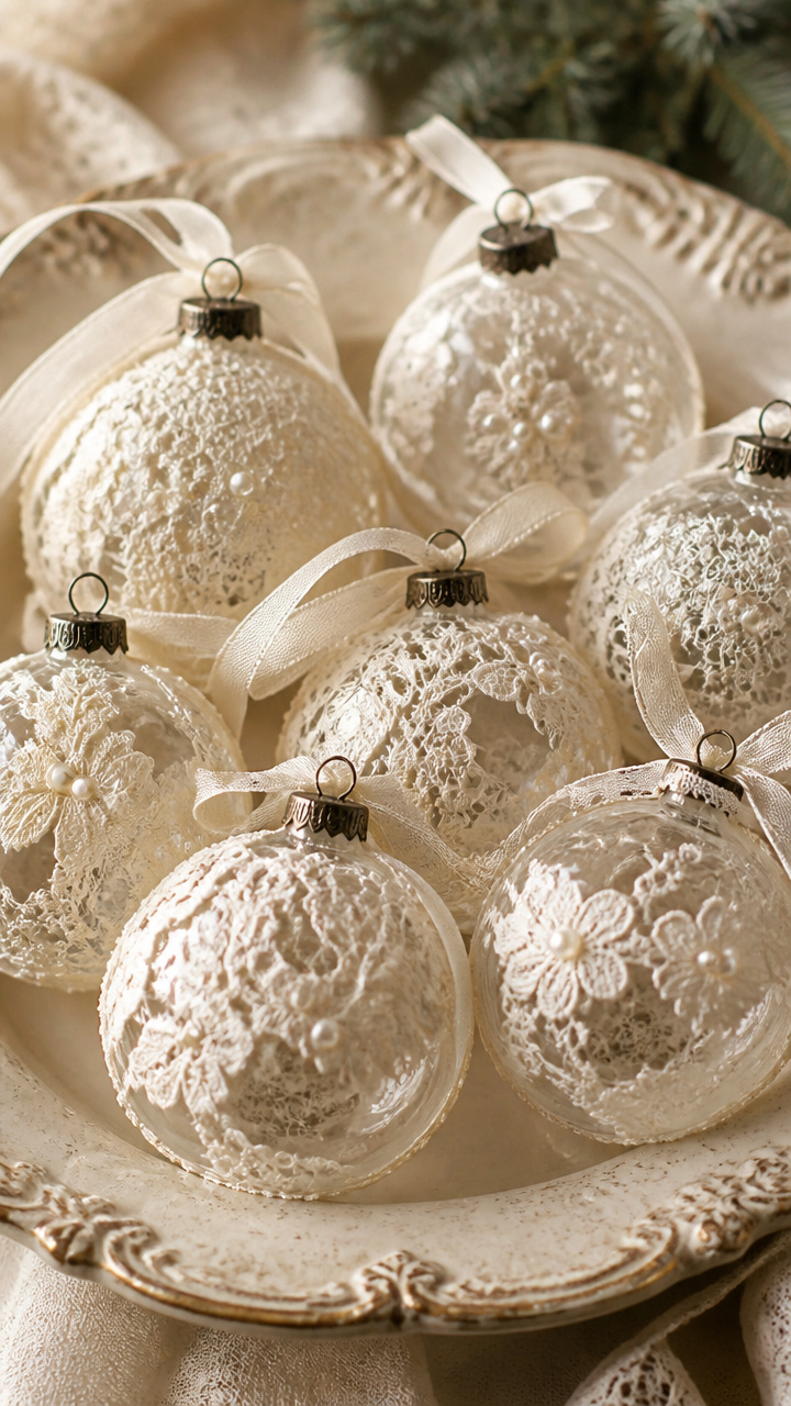 Lace-Wrapped Glass Balls