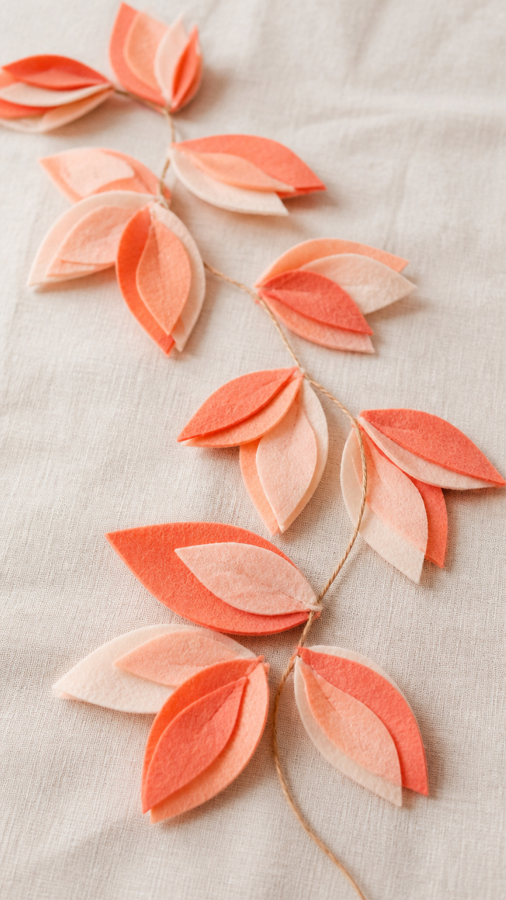 Layered Peach Leaves