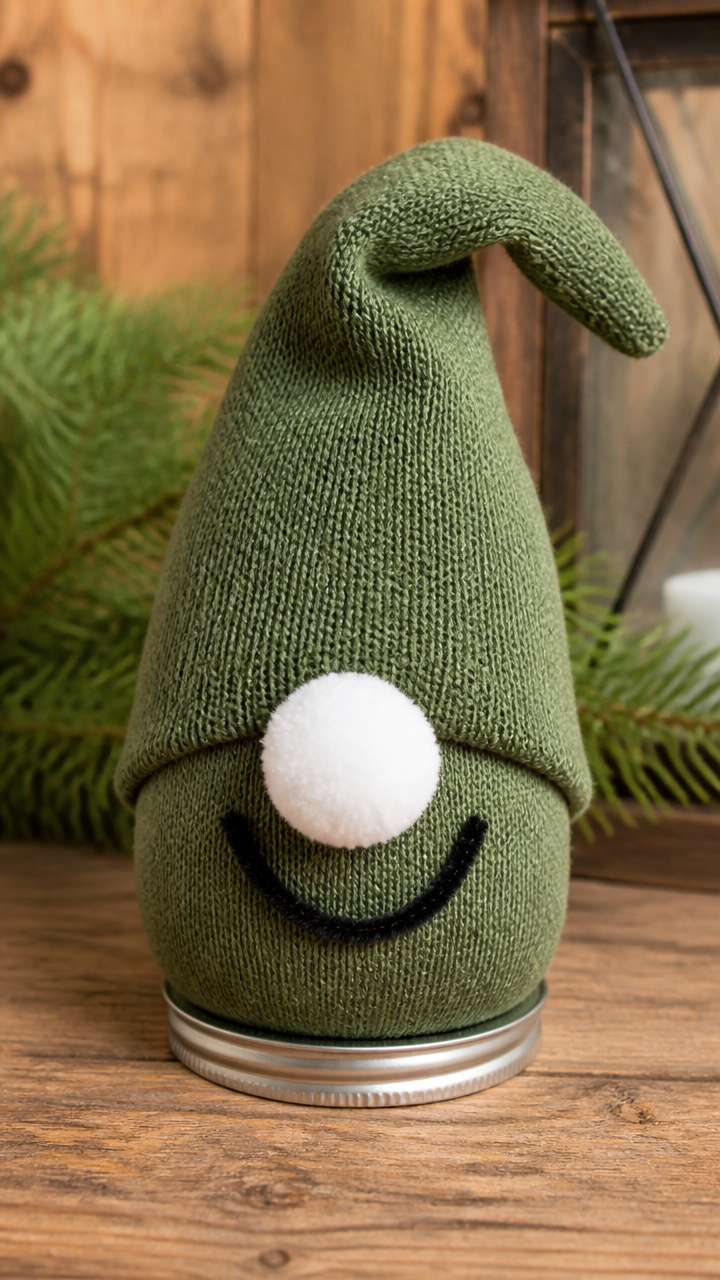 Mason Jar Lid Base Gnome