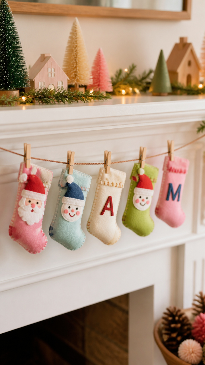 Mini Clothesline with Tiny Stockings