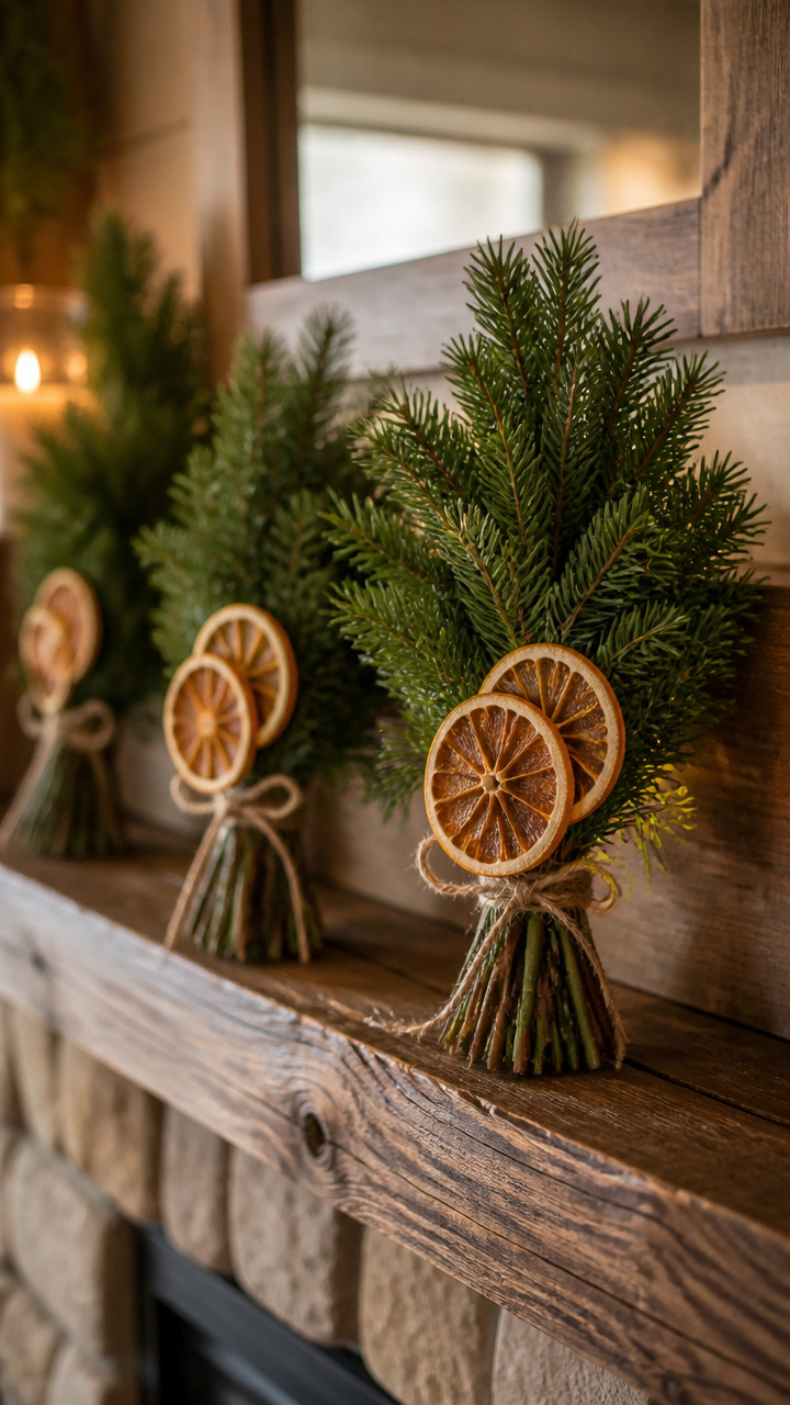 Mini Evergreen Bundles with Dried Citrus
