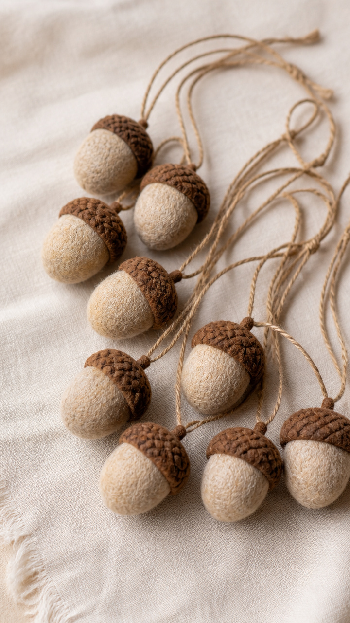 Mini Felt Acorn Ornaments