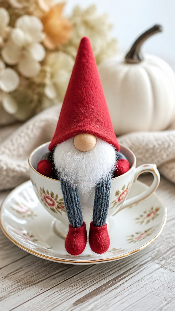 Mini Gnome in a Teacup