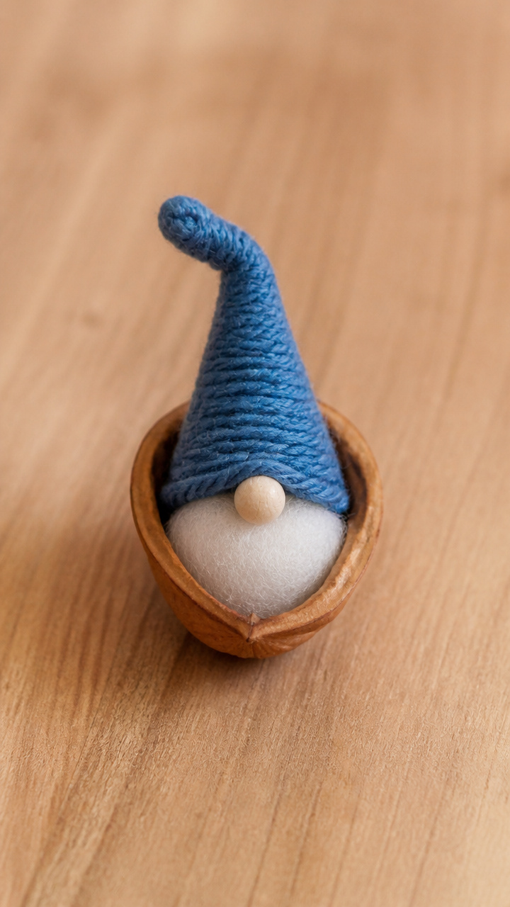 Mini Gnome in a Walnut Shell