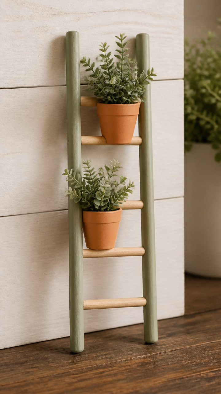 Mini Ladder with Tiny Pots