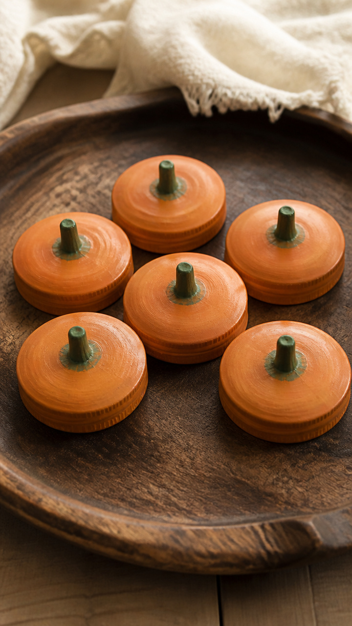 Mini Painted Lid Pumpkins