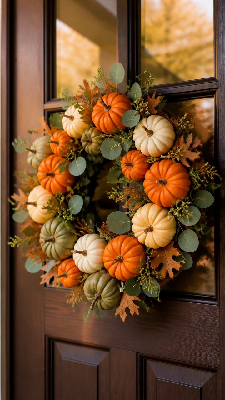 Mini Pumpkin Cluster Wreath