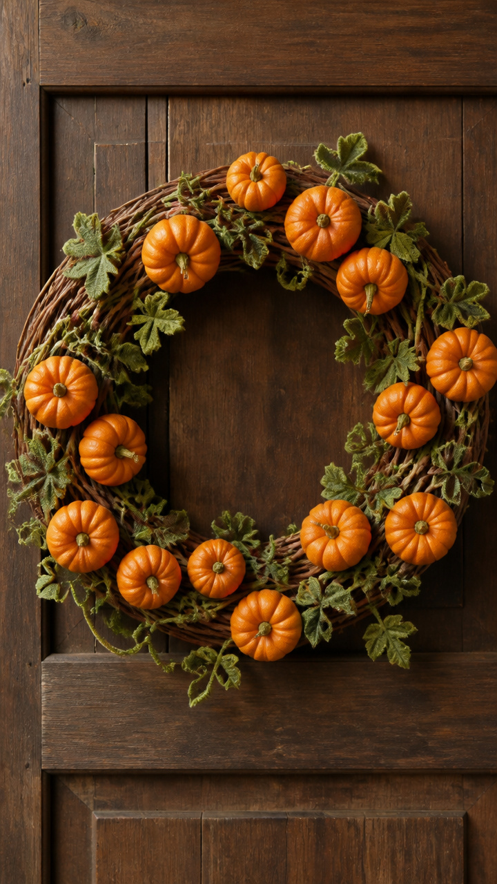 Mini Pumpkin Vine Wreath