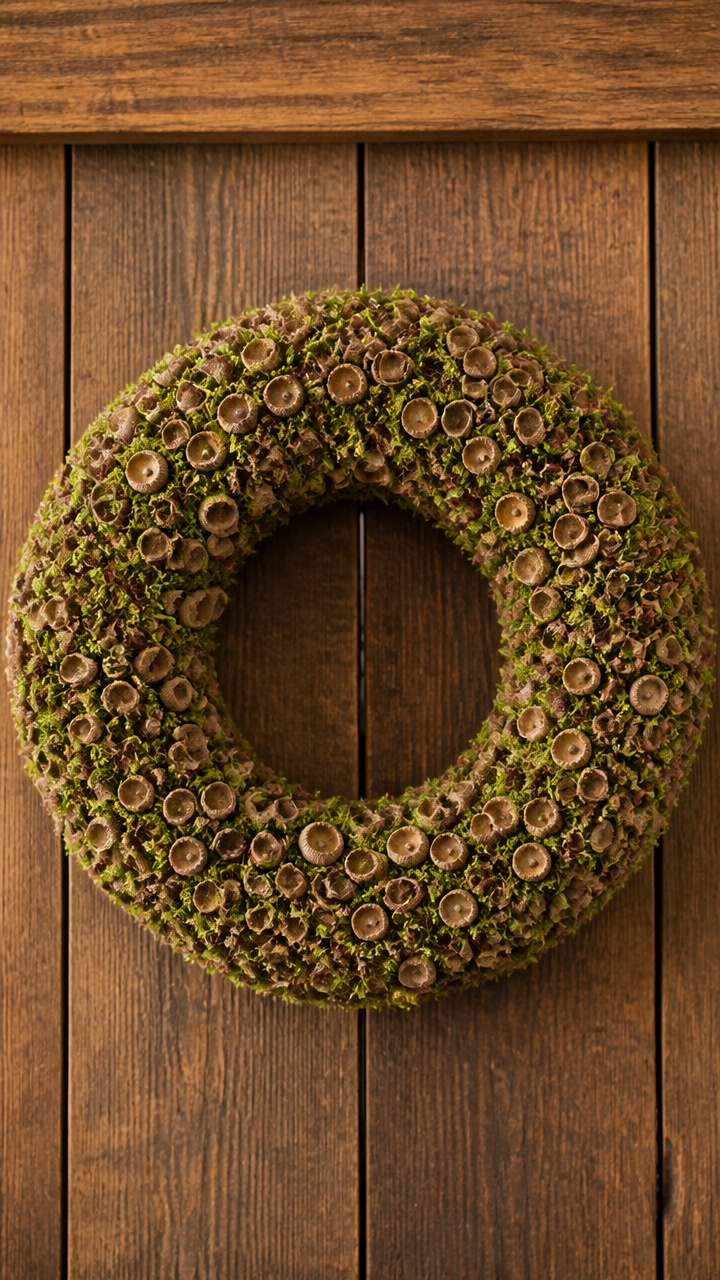 Moss and Acorn Cap Wreath