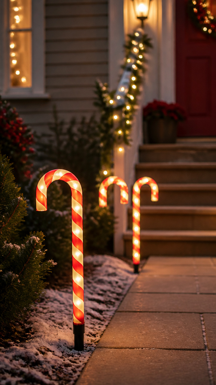 Motion-Activated Candy Cane Lights