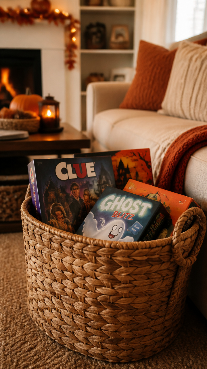Open Basket of Seasonal Board Games