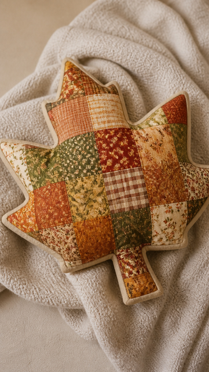 Patchwork Leaf Pillow