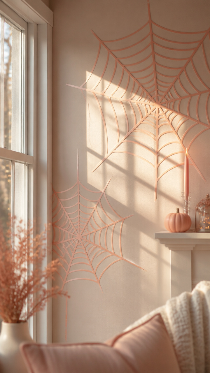 Peachy Spider Web Wall Decals