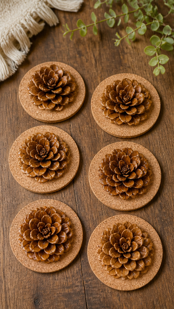 Pine Cone Coasters