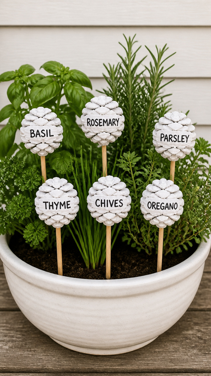 Pine Cone Garden Markers