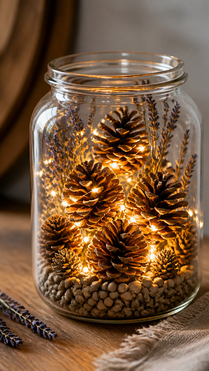 Pine Cone Luminaries with LED Lights