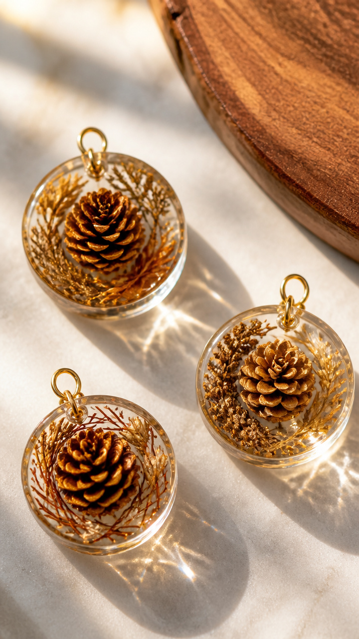 Pine Cone Suncatchers with Resin
