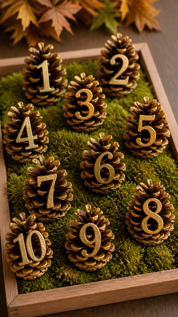Pine Cone Table Numbers