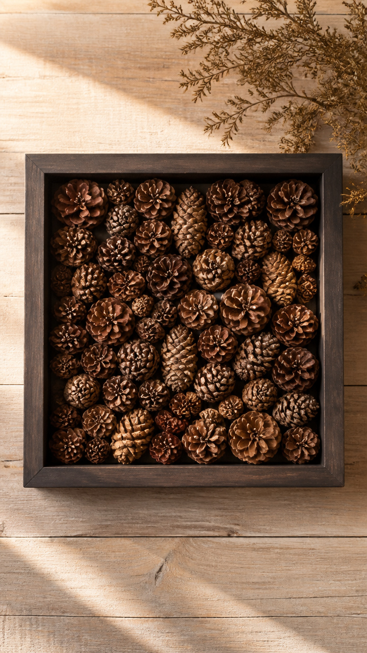 Pine Cone Wall Art with Frame