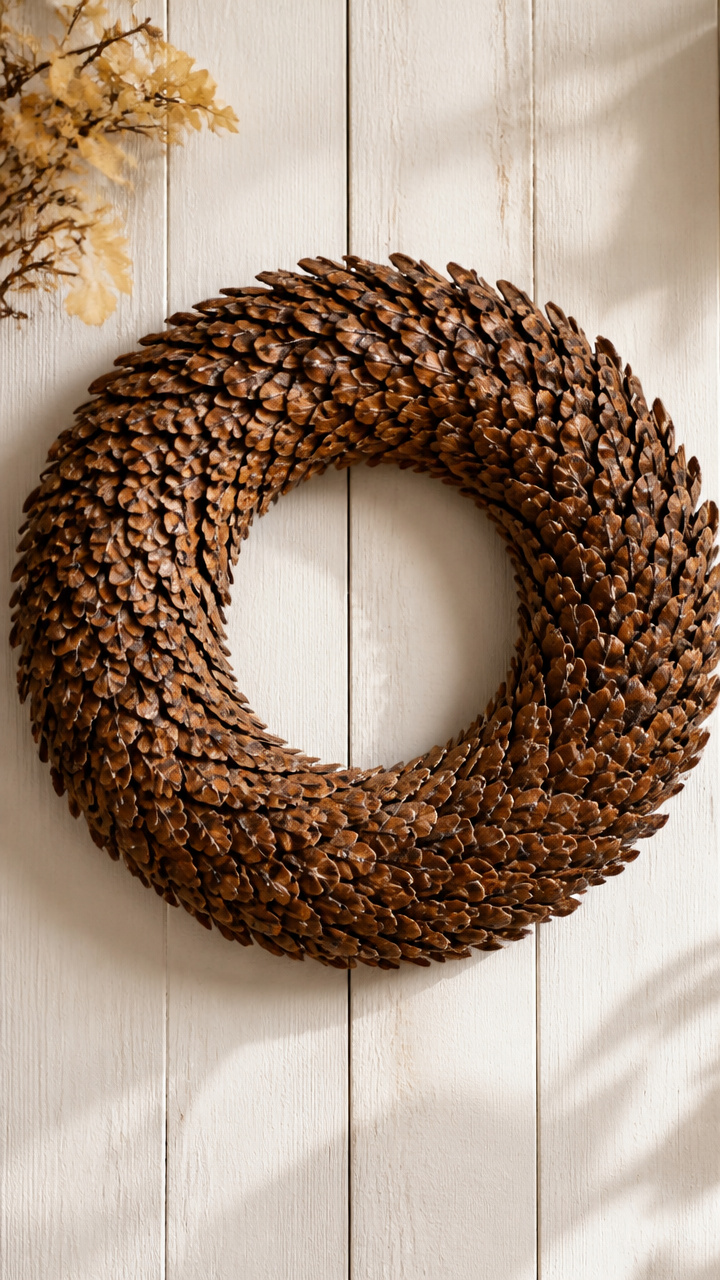 Pinecone Scale Mosaic Wreath