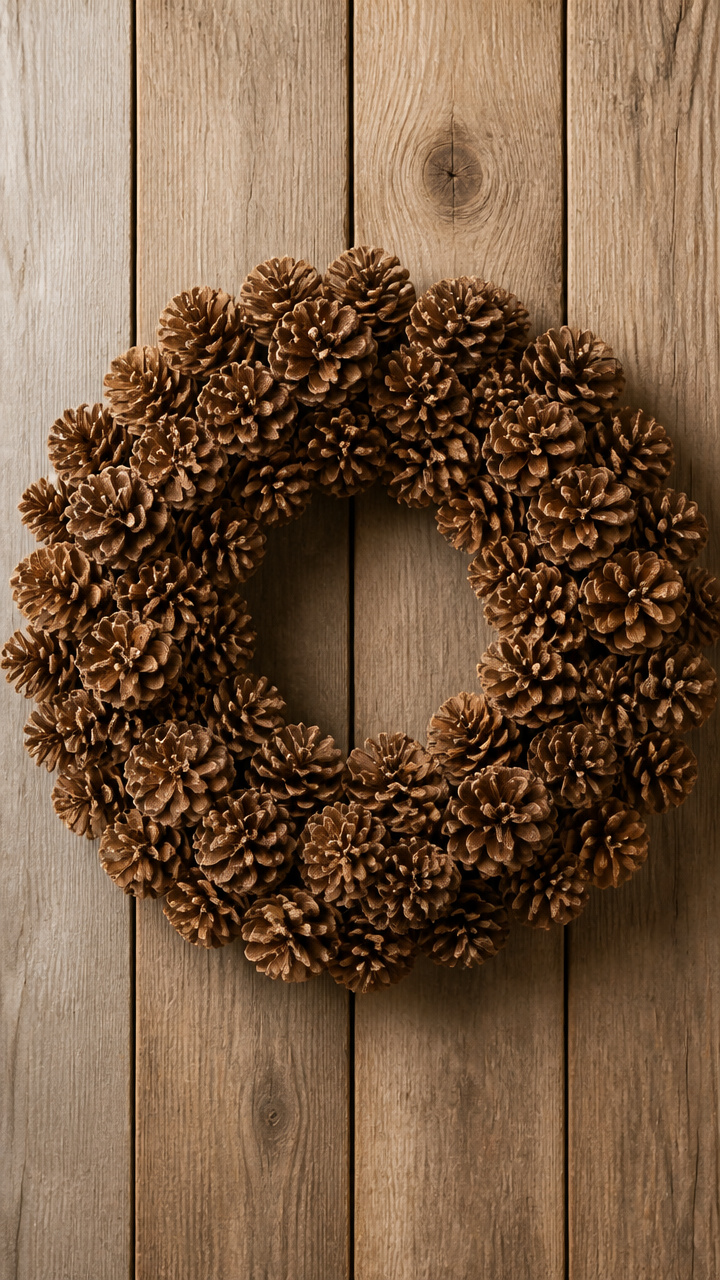 Pinecone Wreath on Grapevine Base