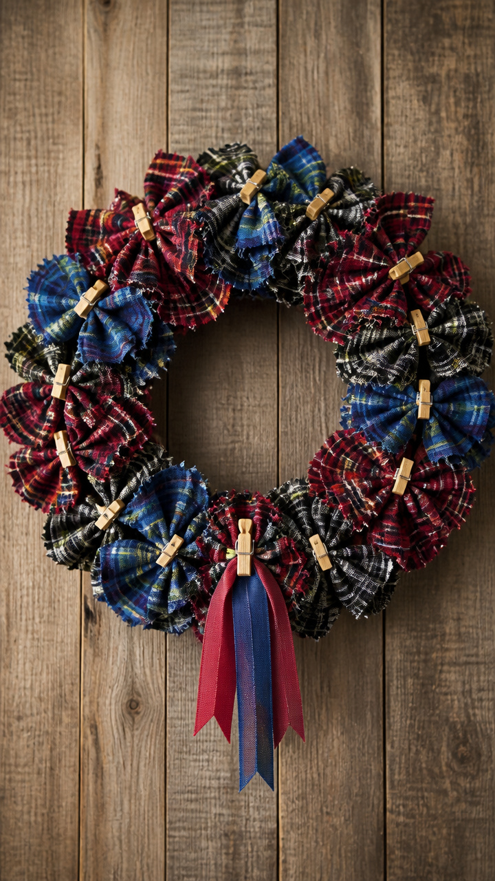Plaid Flannel Bow Wreath