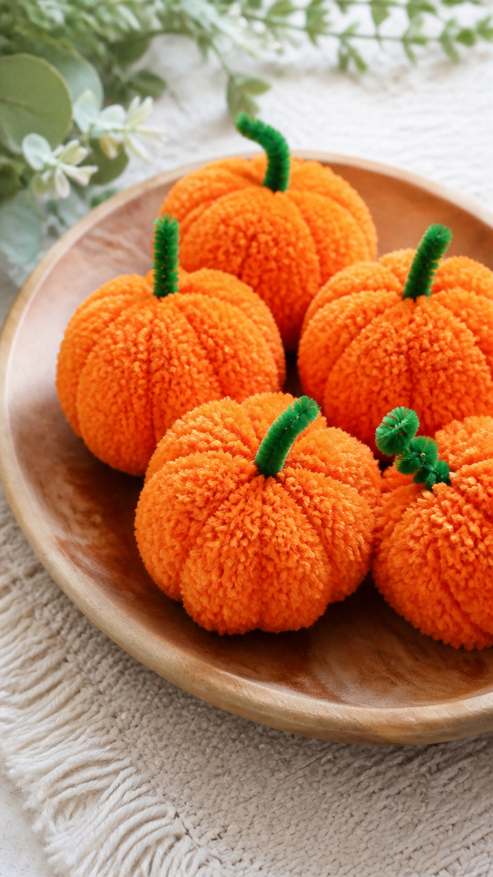 Pom-Pom Pumpkin Kids' Craft