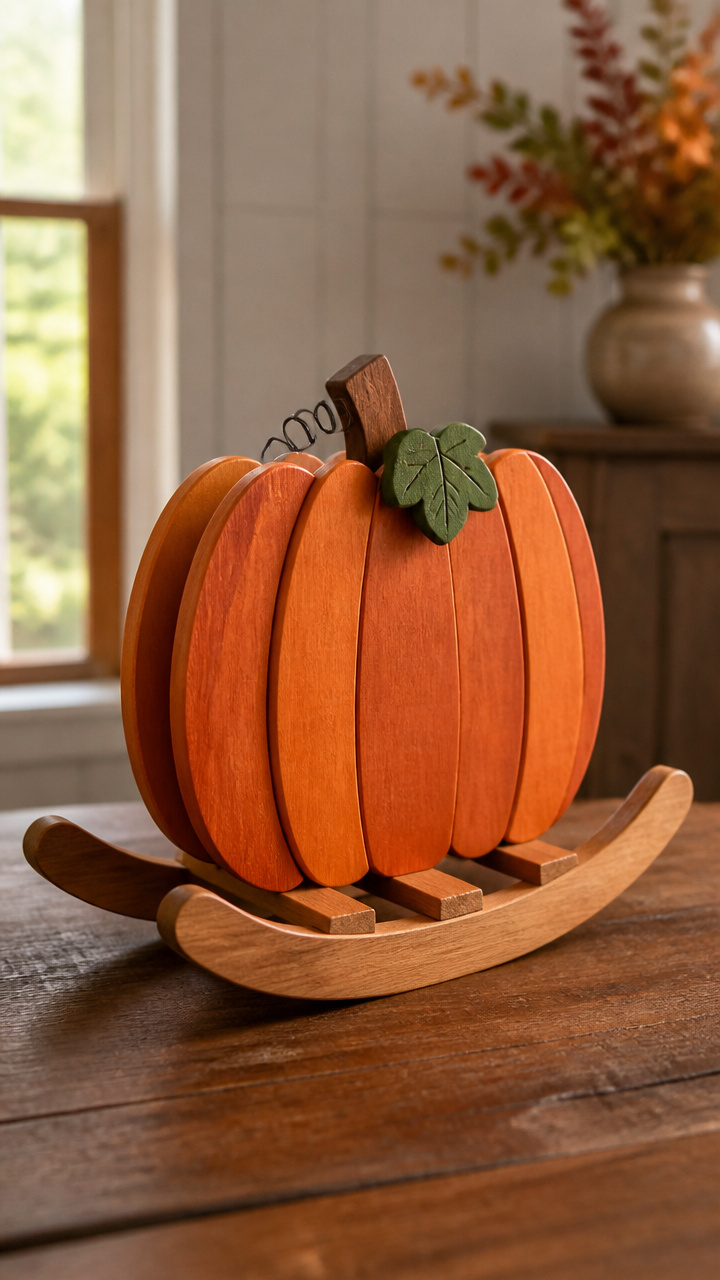 Poplar Cradle Rocker Pumpkin