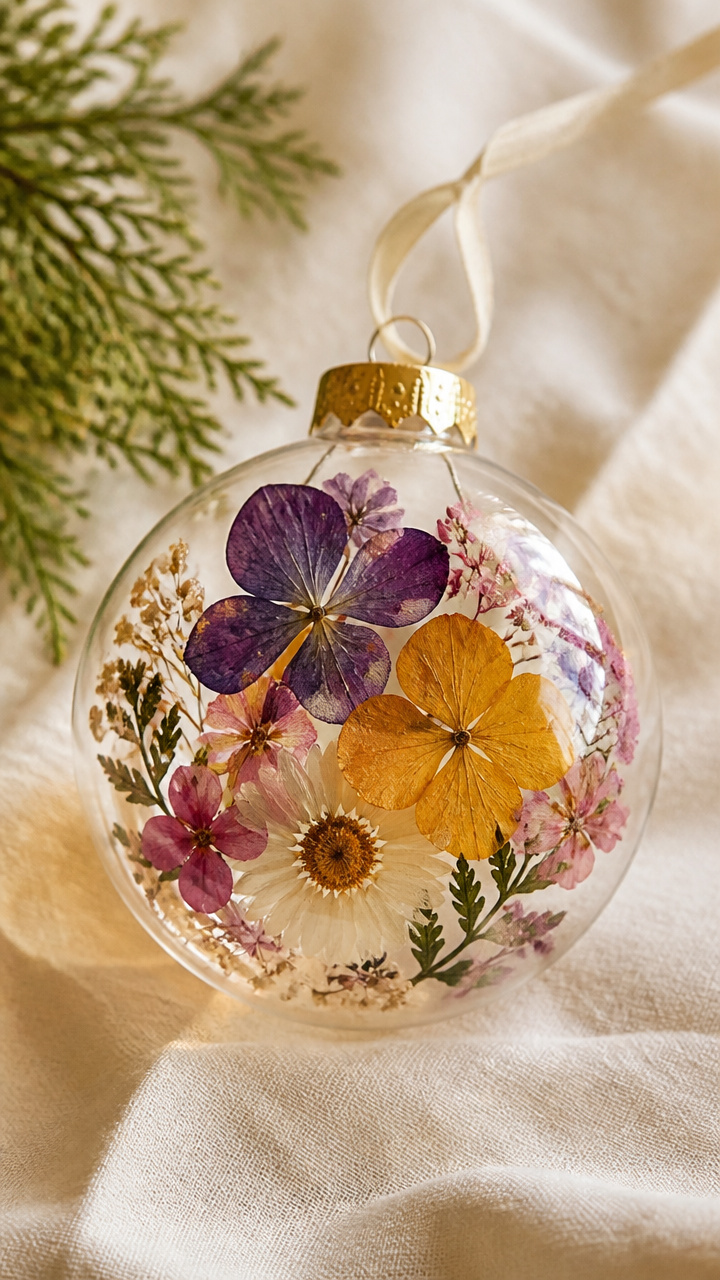 Pressed Flower Baubles