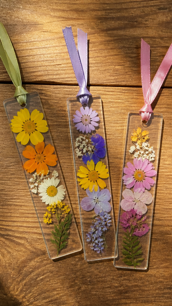 Pressed Flower Bookmarks