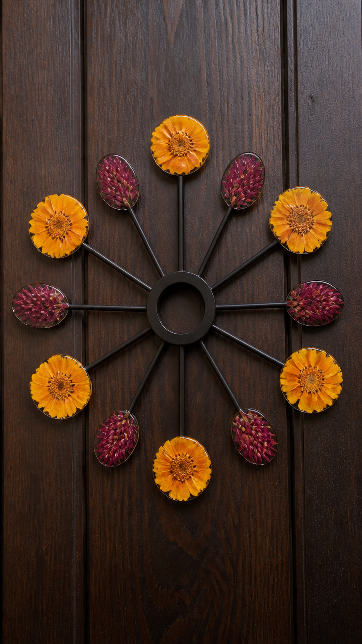 Pressed Flower Sunburst