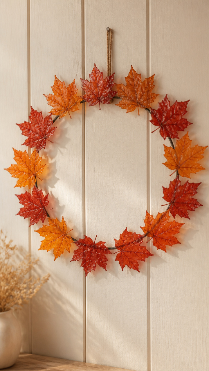 Pressed Maple Leaf Frame Wreath