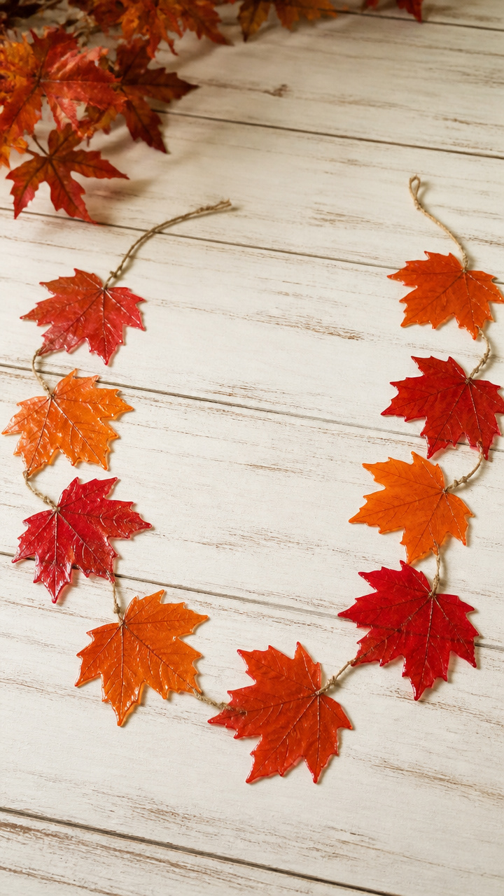 Pressed Maple Leaf Garland