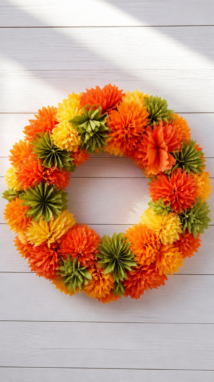 Pressed Paper Flower Wreath