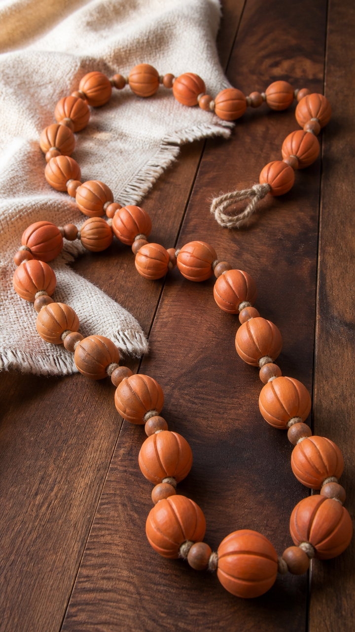 Pumpkin Beaded Garland