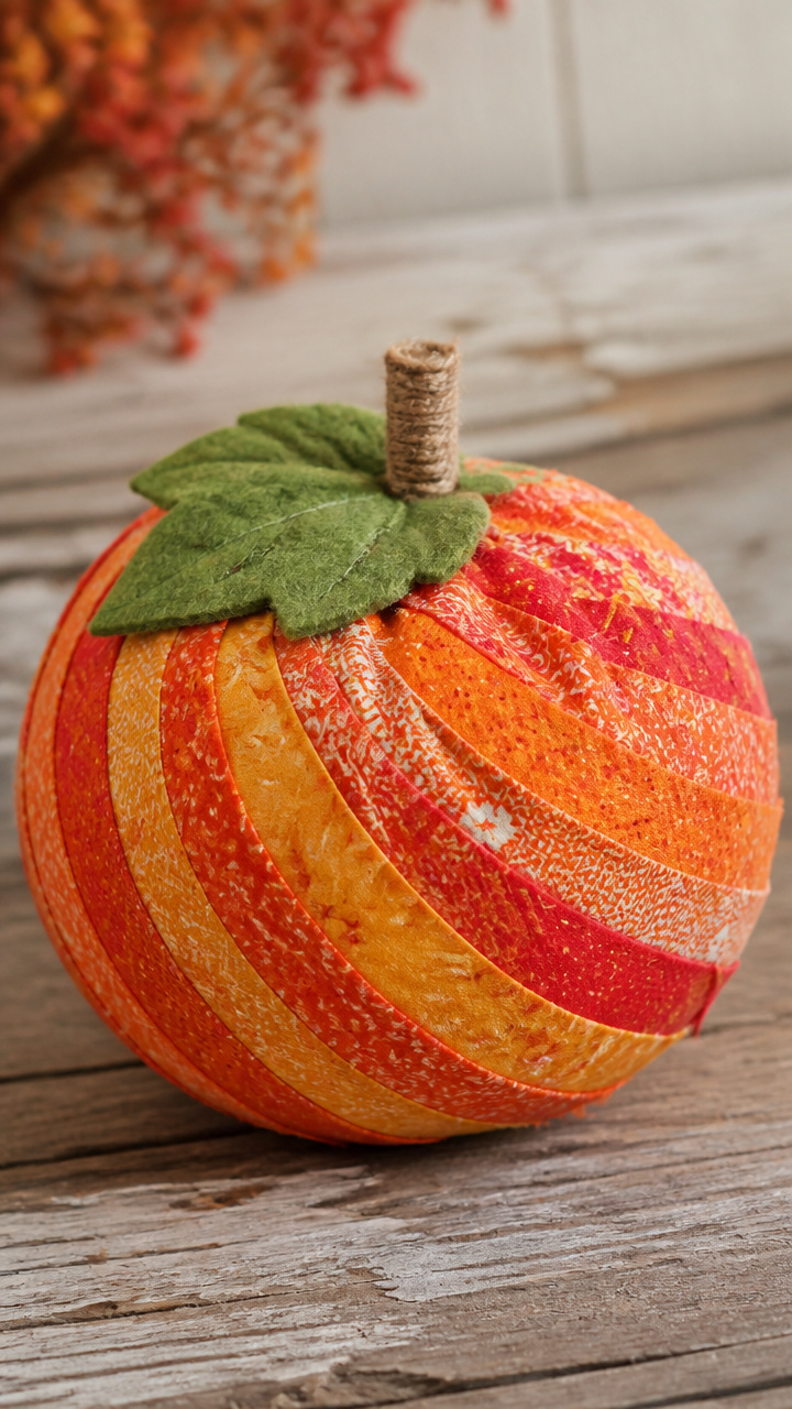 Pumpkin Fabric Scrap Wrap