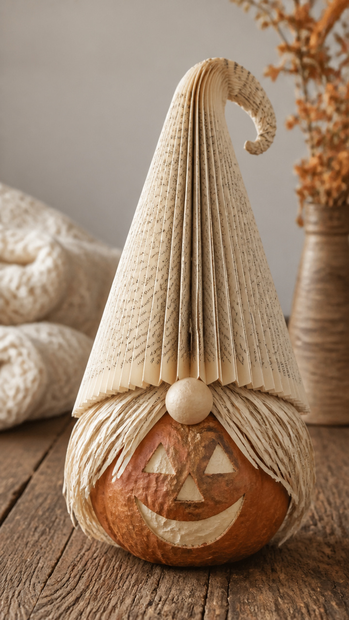 Pumpkin Gnome Book Page Craft