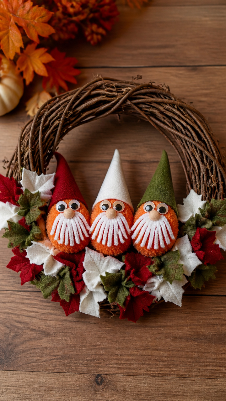 Pumpkin Gnome Wreath Accent