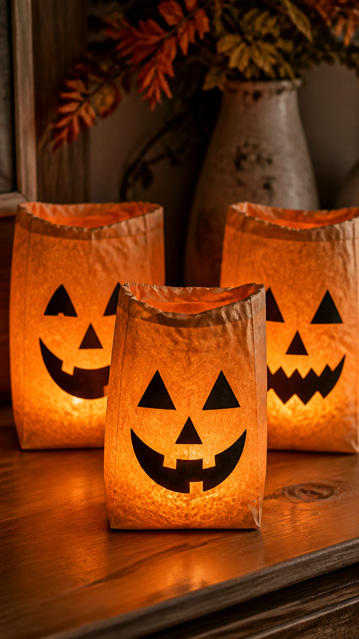 Pumpkin Paper Bag Lanterns