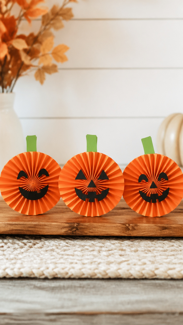 Pumpkin Paper Fans