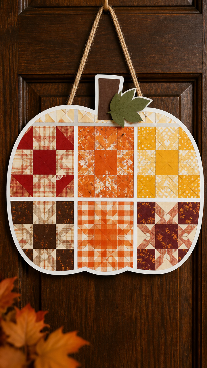 Pumpkin Paper Quilt Hanger