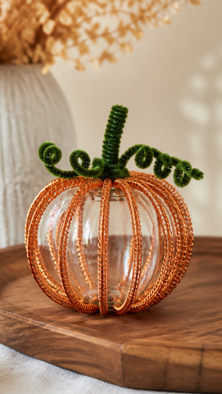 Pumpkin Pipe Cleaner Sculptures